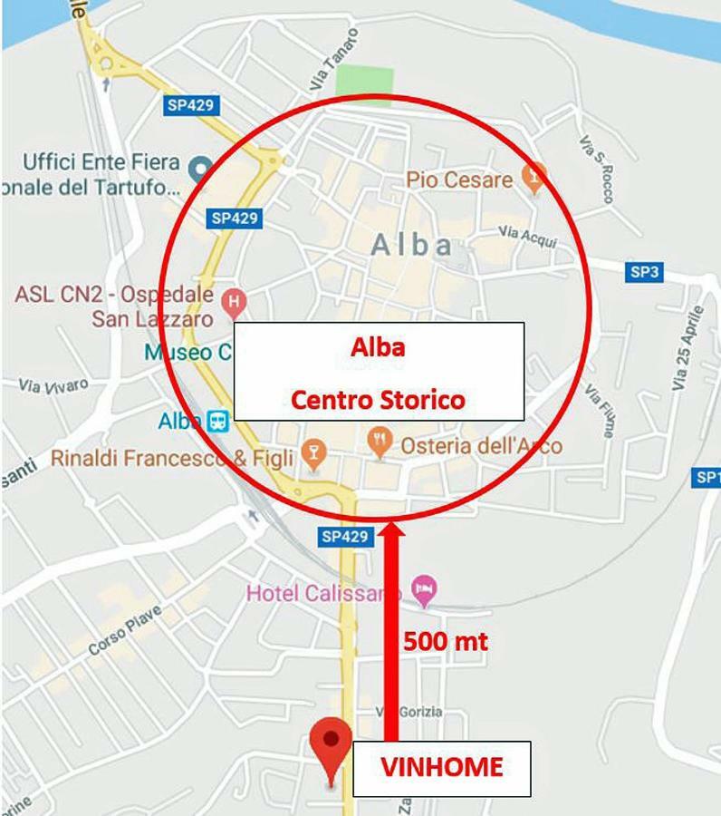 Vinhome Bilocale Con Garage Privato Alba Centro Екстер'єр фото